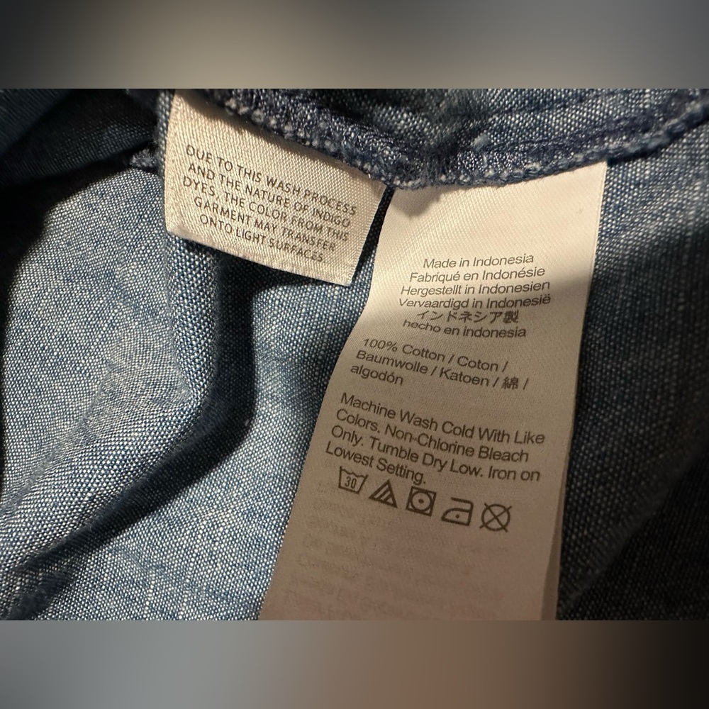 J. Crew Blue Indigo V Neck Blouse - Picture 6 of 7